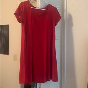 Red T-shirt Dress